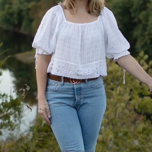 American eagle off the shoulder peasant top